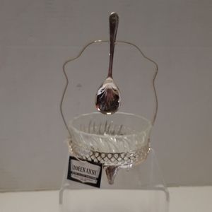 Vintage silver plated bowl with spoon